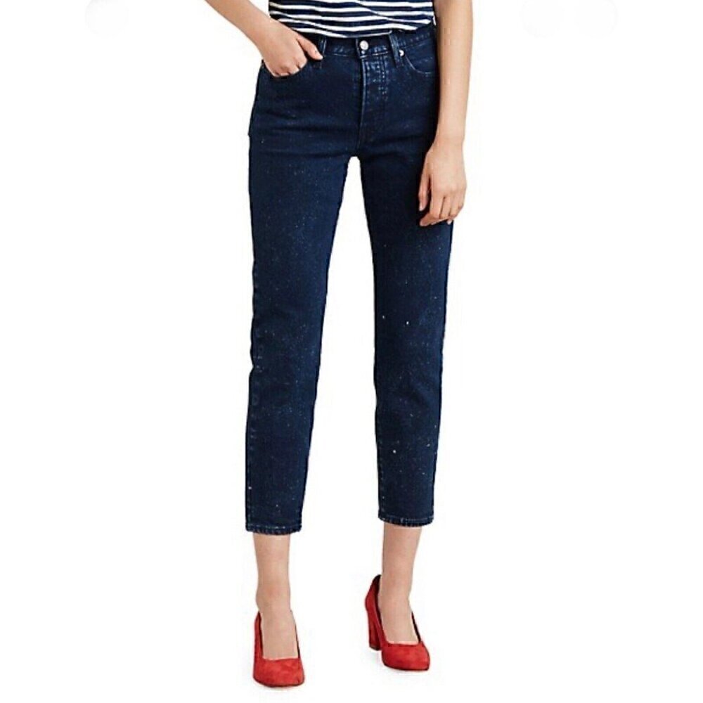 Levi's Wedgie Icon Fit Jeans in Intergalactic Dark With White Dots - Size 26